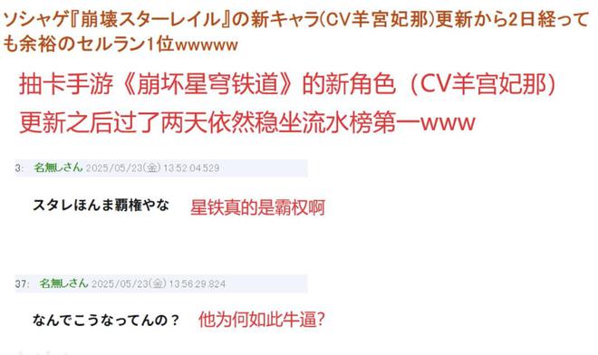 风堇霸占海外排行榜数日重定义游戏标准？玩家道出崩铁霸权真相